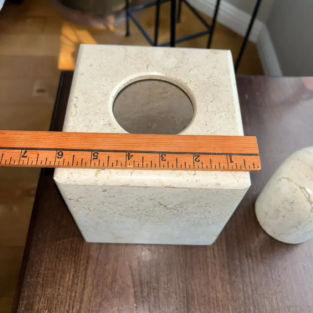 Natural travertine stone bathroom liquid soap dispenser tissue box cover